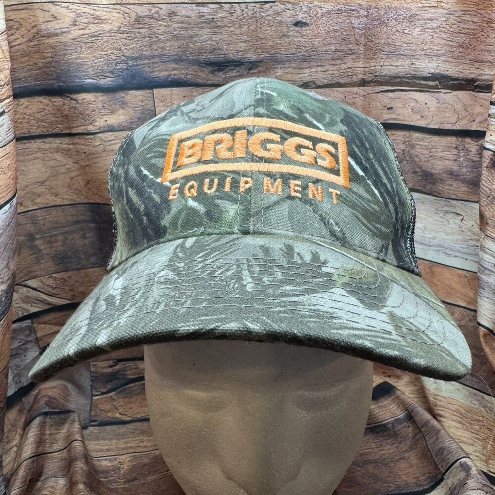 Briggs Equipment Camo Trucker Hat Outdoor Cap Realtree Mesh Back Strapback